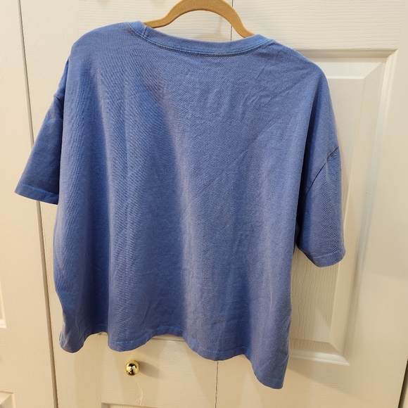 Life is Good Women's XXL Cropped Crusher T Shirt " Optimist " Blue - Picture 8 of 9